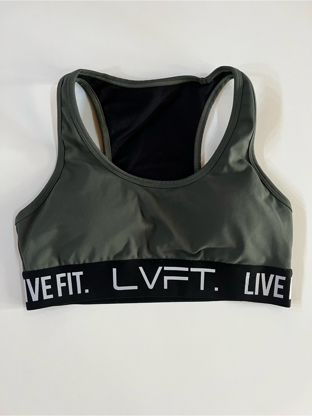 LIVE FIT. LVFT Olive Green Racerback Sports Bra size Medium